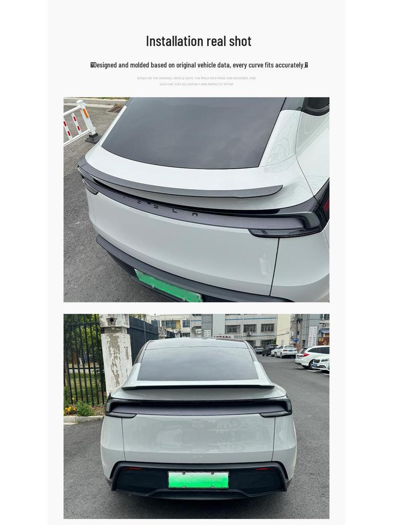 Tesla Model 3 No-Drill Carbon Fiber Rear Spoiler - Factory Style Air Deflector