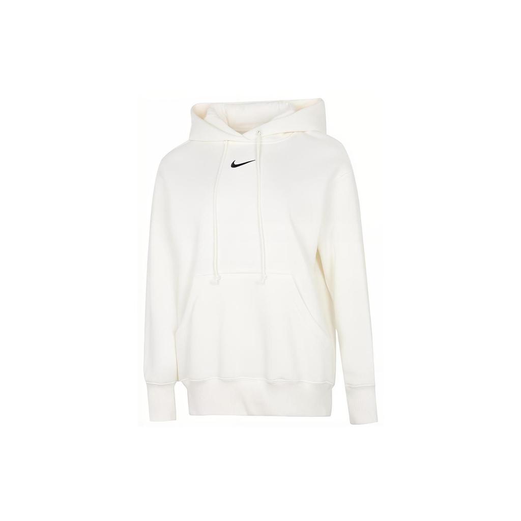 Nike Kangaroo Pocket Logo Print Hoodie Women Hoodie White DQ5861-133