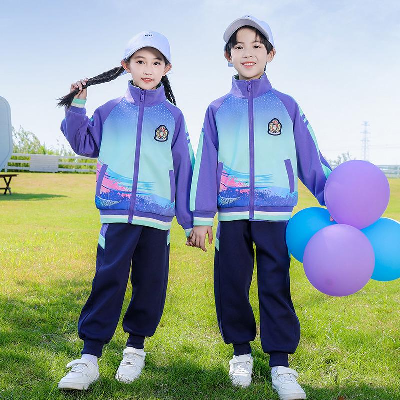 Set Uniforme Primaverile/Autunnale Scuola Primaria & Scuola dell'Infanzia - Outfit Sportivo a 3 Pezzi a Maniche Corte per la Prima Elementare