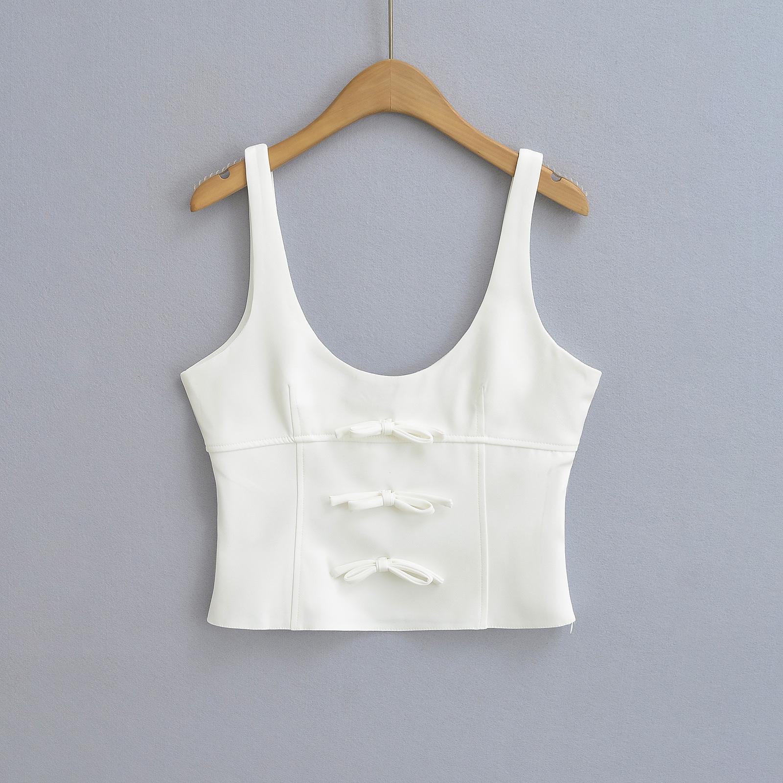 

2025 Spring Women s Slim Bow Camisole Top Medium