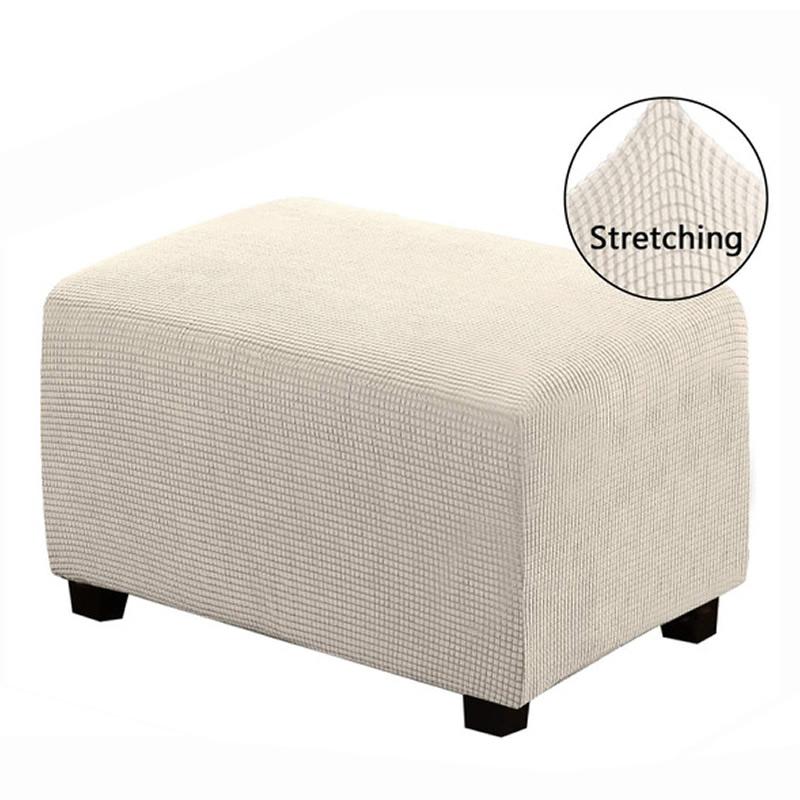 Rechteckiger Jacquard-Bezug für Ottomane, elastischer Hocker, Sofabezug, Fußstütze, Stuhlbezug, Möbelschutzbezüge NEU