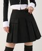 AVANDRESS Pocket Mini Suede Pleats Skirt Brown