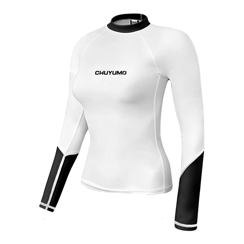 Womens UV Protection Rash Guard Swimsuit With Long Sleeves Quick Dry Dive Suit Surfing Swimming Beach Outdoor Sports