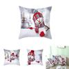 Delightful 18" Christmas Cushion Cover With Santa Claus And Snowman For Festive Sofa Decor