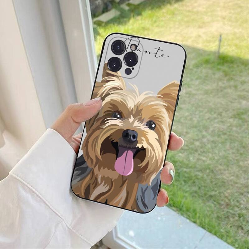 YNDFCNB Yorkshire Terrier Dog Phone Case For iPhone 6 7 8 Plus 11 12 13 14 Pro SE 2020 MAX Mini X XS XR Back Funda Cover