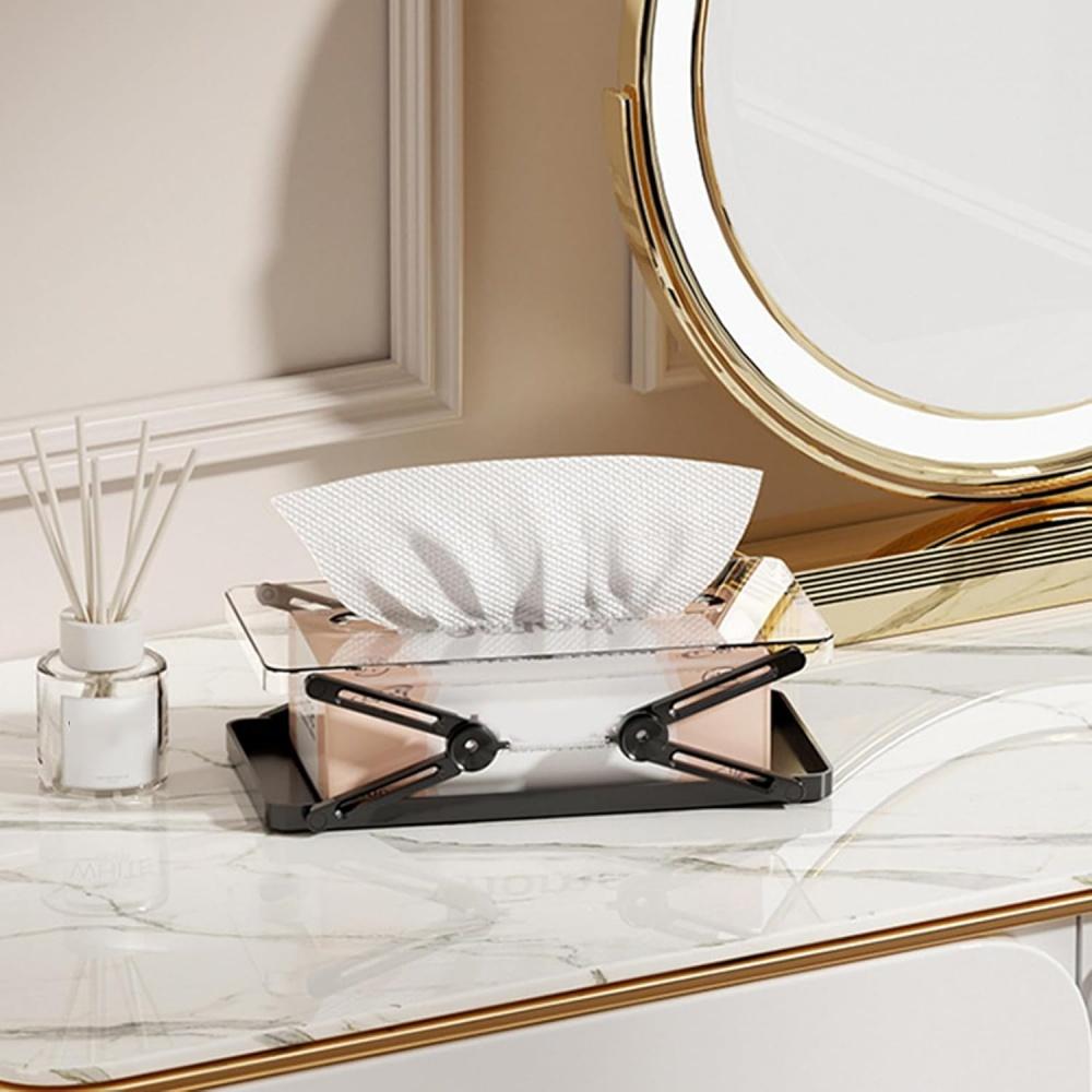Living room high-value telescopic tissue box desktop storage paper box drawer box liftable household tissue box storage box