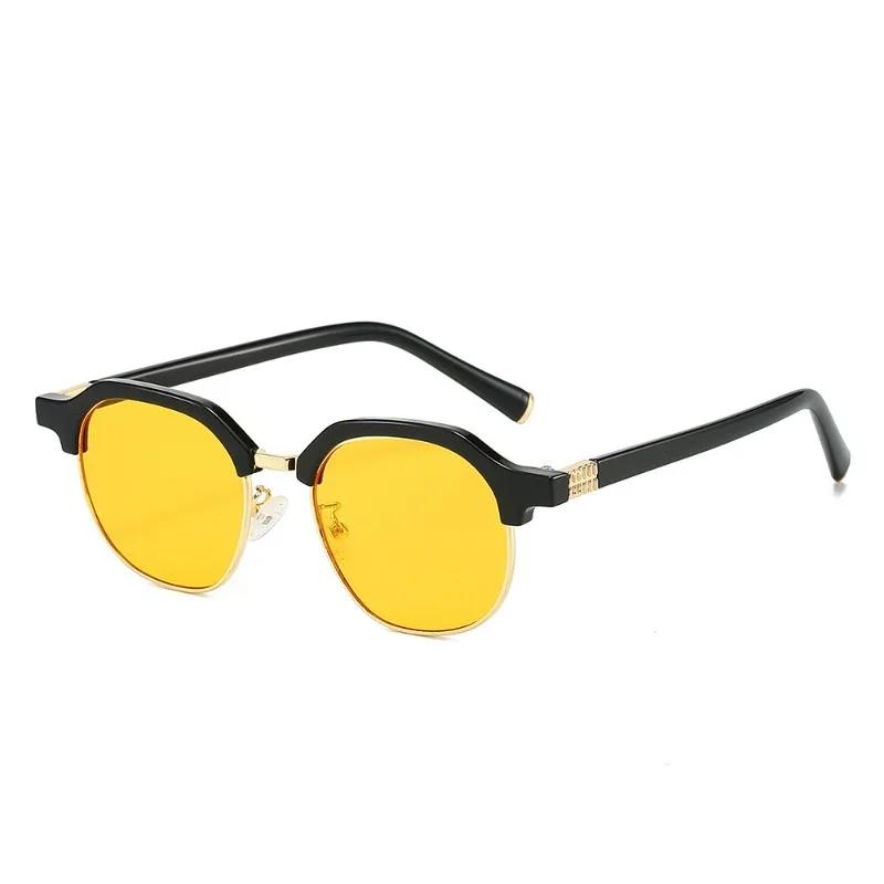 New Half Frame Sunglasses Man Woman Luxury Designer Sun Glasses High Quality Male Retro Eyewear Metal