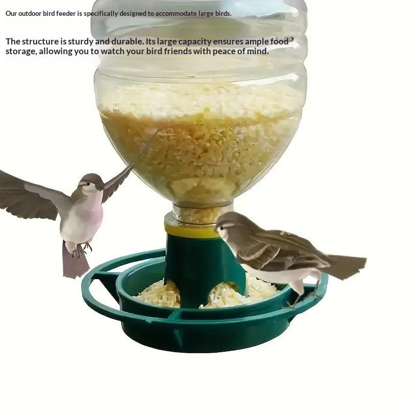 

Dark Green Hanging Tray Bird Feeder Plastic Automatic Portable Bird Feeders Outdoor Courtyard Garden Balcony Feeding Accessories 1pc