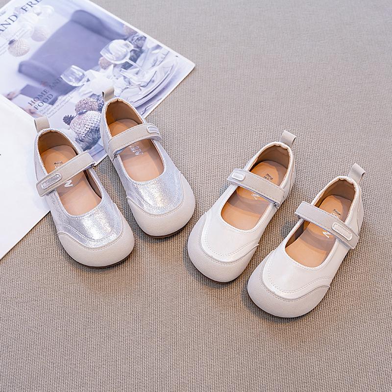 Girls' leather shoes 2025 spring and autumn new soft-soled children's shallow mouth single shoes fashion princess shoes girls Mary Jane shoes tide