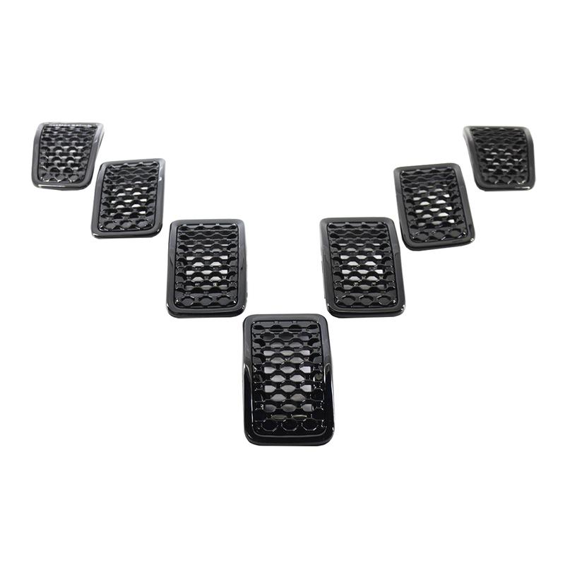 7 Pièces Grille Avant en Maille ABS Couvercle de Calandre Garniture 6AZ88DX8AB pour Jeep Cherokee