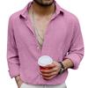 Spring and Autumn New Men's Long-sleeved Shirt Solid Color Casual Lapel Shirt Men