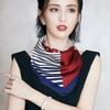 Luxury White Silk Hair Square Scarf Women Satin Neck Tie Hand Wrist Foulard Summer Print Shawl Wraps Head Kerchief Hijab Bandana