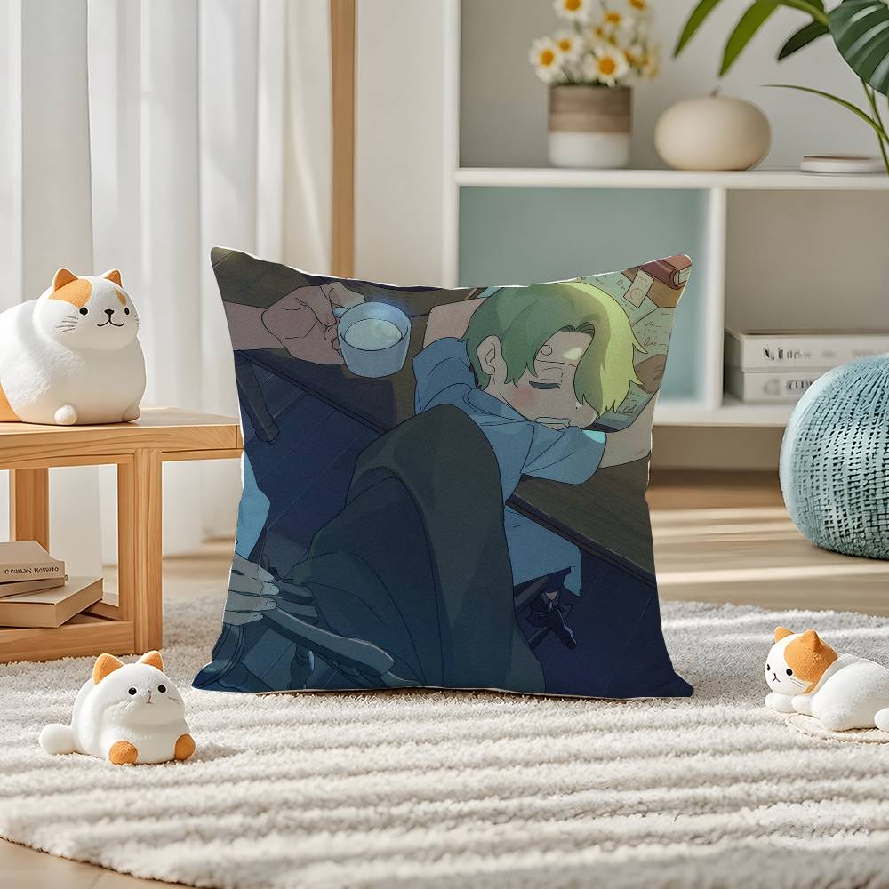 One Piece Roronoa Zoro Anime Plush Pillow Cover Soft Short Plush Cushion Cover For Sofa Bedroom Home Decor Gift Decoration