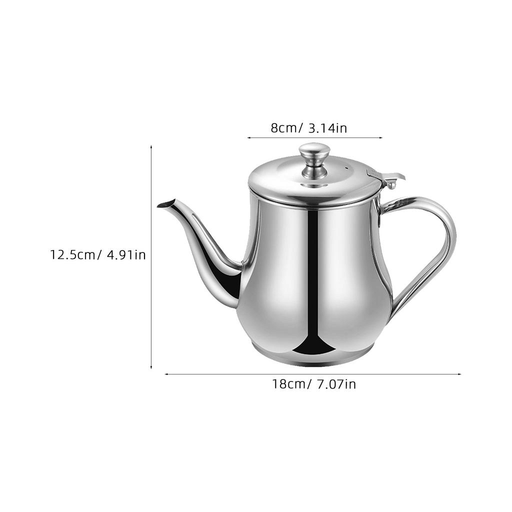 Modern Stainless Steel Oil Bottle with Polished Finish Built-in Strainer and Portable Handle Oil Storage Holder Grease Container