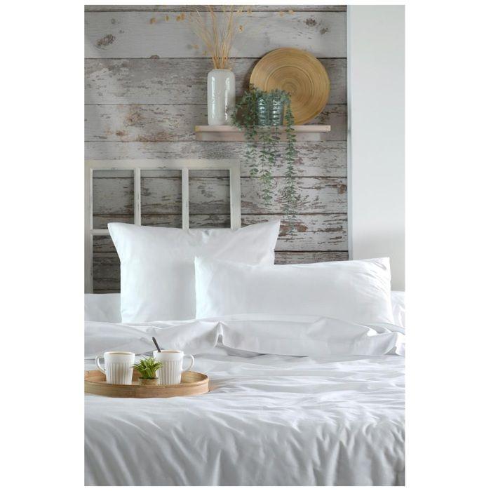 1 Taie de traversin percale de coton uni 45 x 185 cm Elysee blanc