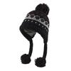 Elastic Thermally Fleece Hat Nordic Pattern Lightweight Cold Weather Headwear Elastic Winter Beanies For Travel