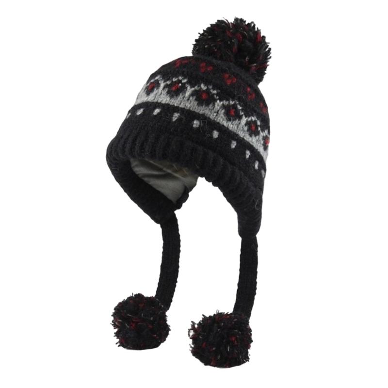 Elastic Thermally Fleece Hat Nordic Pattern Lightweight Cold Weather Headwear Elastic Winter Beanies For Travel