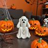 Miniature Ghost Figurines for Desktop Halloween Figurine, Resin Chain Ghost, Face-Palm Pumpkin Small Niche Holiday Gifts Cute Spooky Ornaments