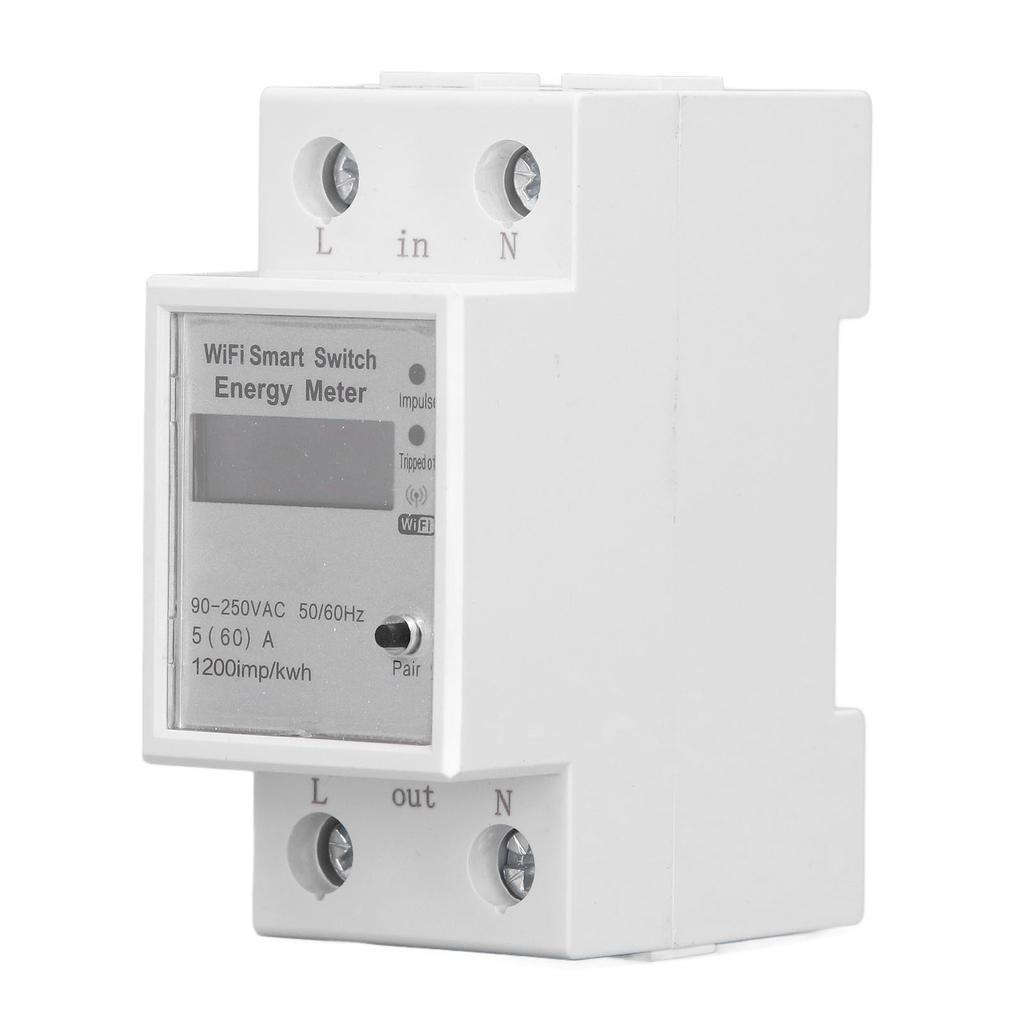 Wifi Energy Meter Circuit Breaker Mobile APP Voice Control Single Phase DIN Rail Type Smart Power Me