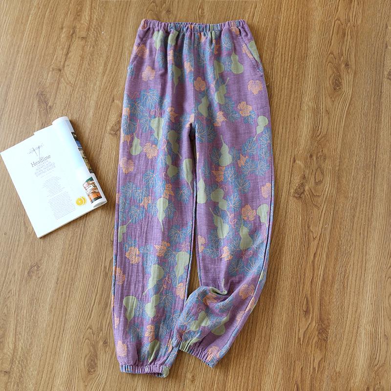 Women's Summer Cotton Mosquito-Proof Gauze Sleep Pants