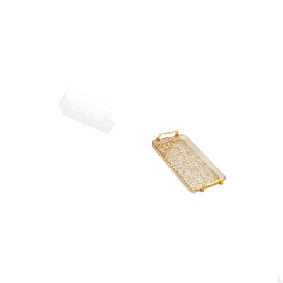 Elegant Dessert Coffee Table Tray with Handle for Jewelry Storage And Serving In Dining Room Bedroom