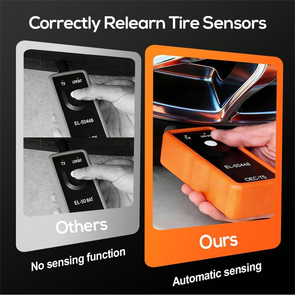 TPMS Sensor Reset Tool EL-50448 OEC-T5 Tire Pressure Monitoring System Activation Device with TX and Low Battery Indicator for Automotive Use