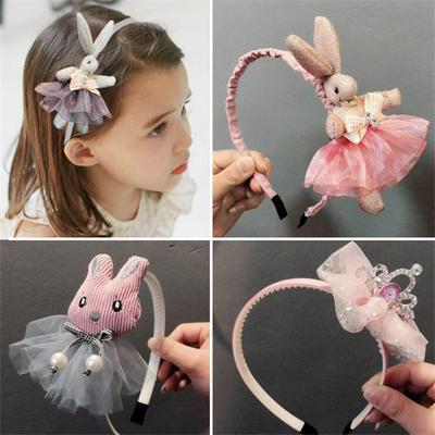 Lindo Conejo de Peluche Orejas de Conejo Princesa Dibujos Animados Diadema Niñas Niños Banda para el Cabello Aro Accesorios Para Niños Regalo Diademas
