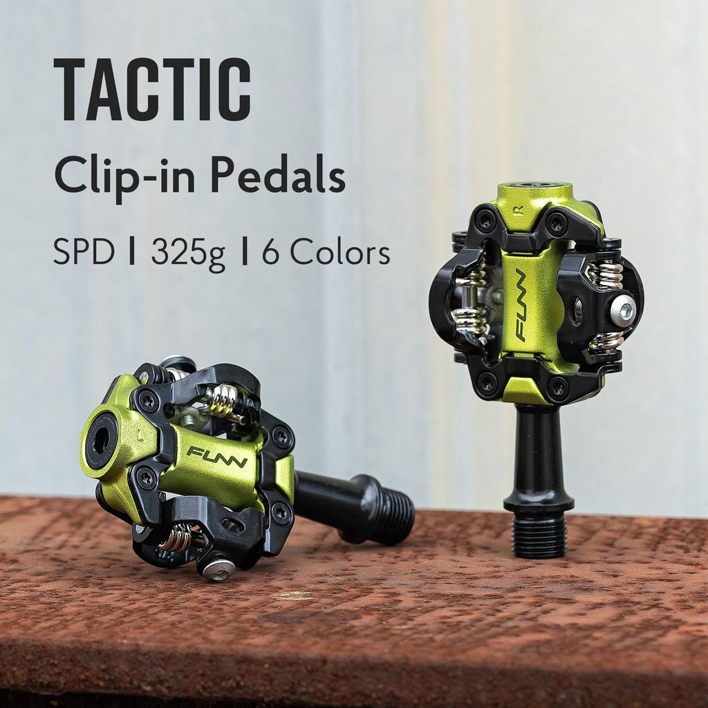 Funn Tactic Binding Pedals - SPD Cleat Compatible, MTB and XC Race Pedals (Black)