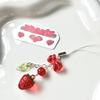 INS Pink Red Cherry Strawberry Phone Strap Charm Landyard Keychain Keycord For Girl Korean Style Bag Camera Pendant Phone Case