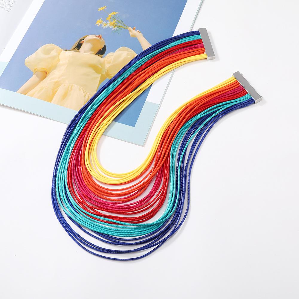 Exaggerated Multi-layer Leather Rope Necklace Retro Neck Chain Jewelry Accessories