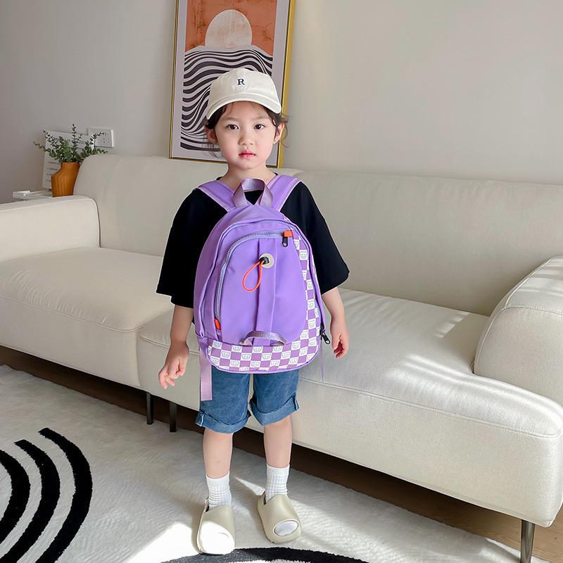 Trendy Dual Shoulder Bag With Checkerboard Pattern For Kids In Vibrant Candy Colors