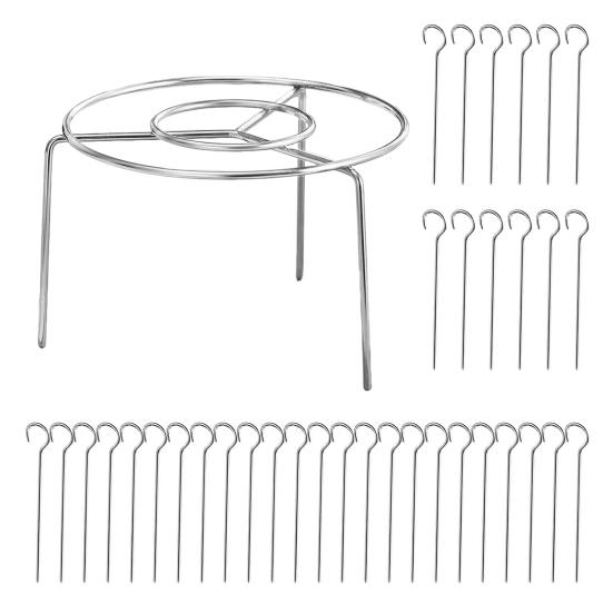 Pionowy Stojak na Szaszłyki Kebab do Piekarnika z Frytkownicą Powietrzną Okrągły Stojak Grillowy BBQ Odporny na Rdzę Stal Nierdzewna Akcesorium do Frytkownicy Powietrznej do Równomiernego Gotowania