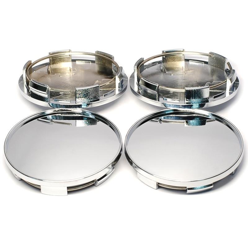 4 unids/lote 68MM ( 62mm 6 pines ) Para tapas de cubo de rueda de coche con logotipo de 65mm, cubierta de tapacubos, accesorios de llanta de estilo de coche, cromado, plateado/negro