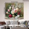 2D Flat Printing Rose Oil Painting Backdrop with Vase and Blooms