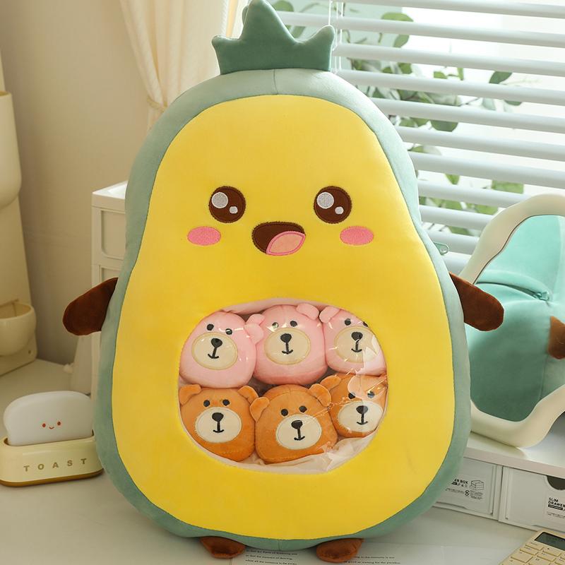 Bag Of Fruit Toy Stuffed Soft Snack Pillow Plush Strawberry Banana Avocado Carrot  Kids Toys Birthday Gift For Girl