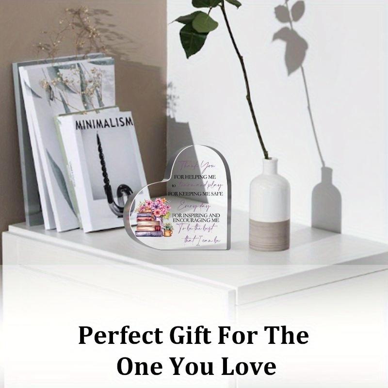 "Thank You for Helping Me Grow" Teacher Plaque - Inspirational Desk Gift for Mentors