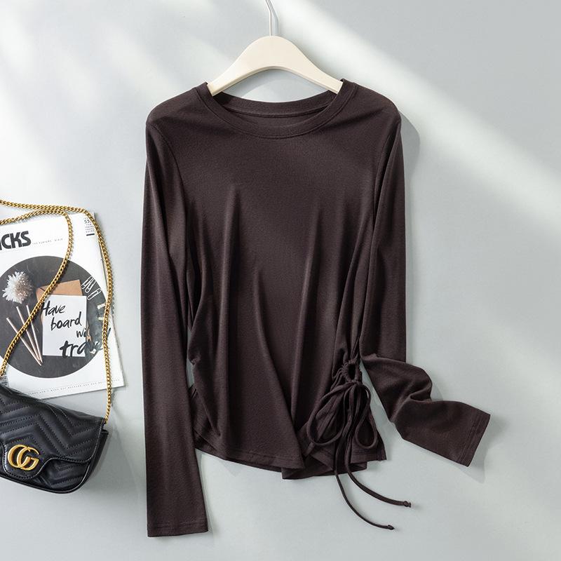 

2025 Puyuan Autumn/Winter Tencel Wool Drawstring Knitted Top M