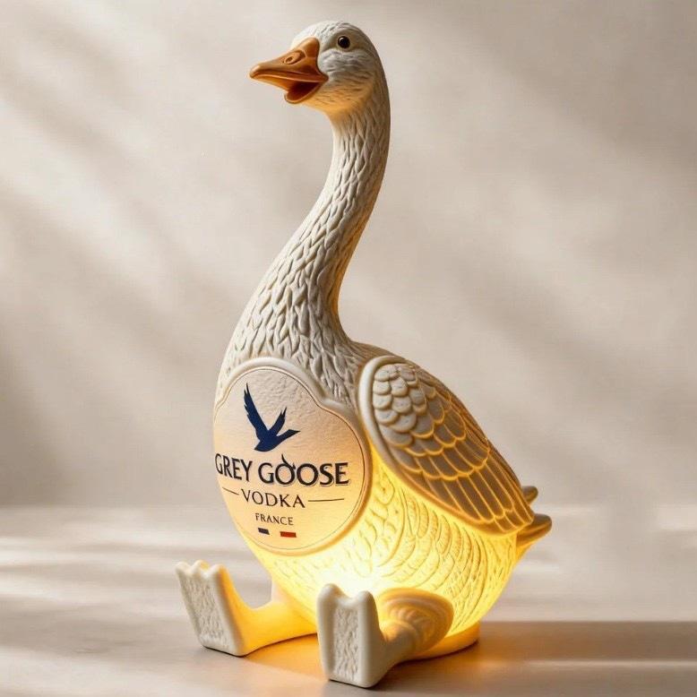Creative Goose Shape Night Light Socket Light Resin Bonfire Atmosphere Light Bedroom Bar Decoration Led Night Light