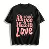 All You Need Is Love XOXO Retro Heart Print Casual Tee Pure Cotton T-shirt