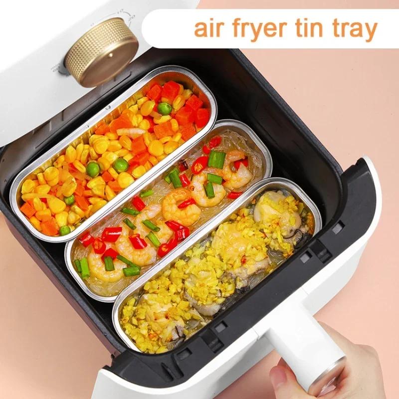 Disposable BBQ Pans Aluminum Foil Air Fryer Baking Tray Tin Foil Pans Box Grilling Tray For Air Fryer Kitchen Accessories