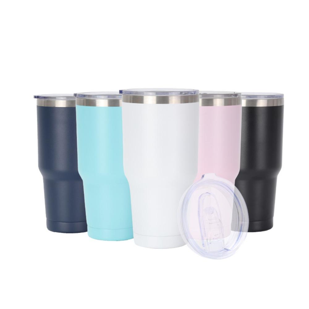 30oz 900ml Double Wall 304 Stainless Steel Car Tumbler, Vacuum Insulated Large Capacity Travel Beer Cup with Splash Lid