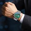 Dawn Sun Moon Stars Multifunctional Men's Quartz Watch with Luminous Moon Phase Chronograph