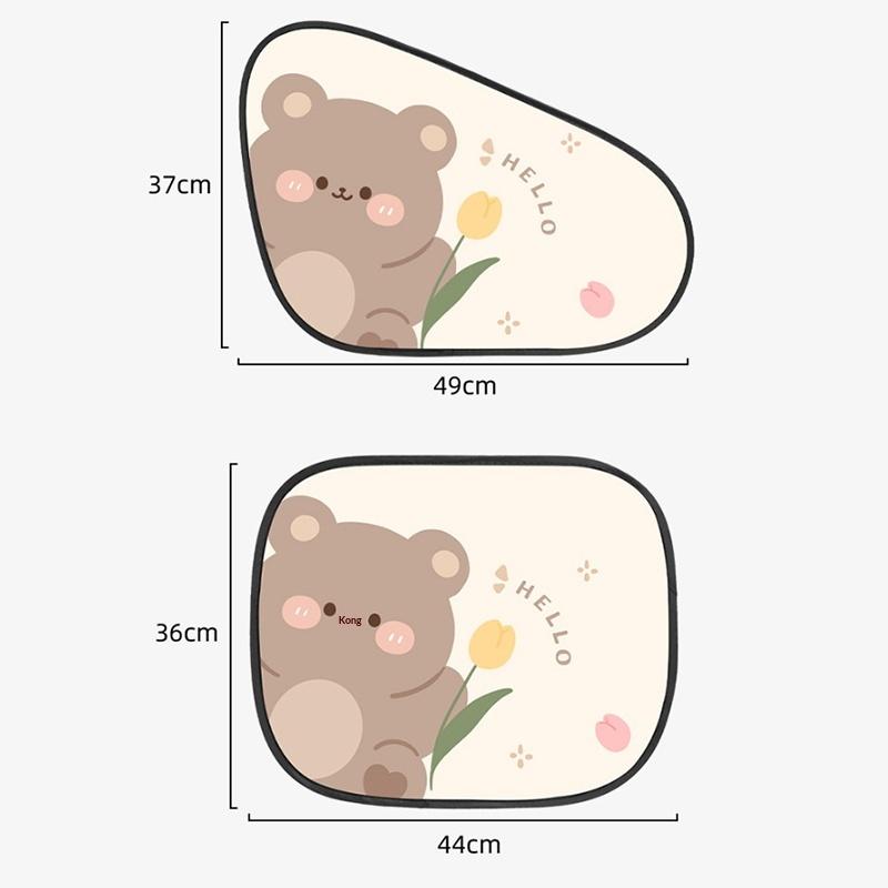 Car Sunshade Cartoon Electrostatic Film UV Protection Sunshade Reusable Adsorption Static Cling for Rear Windows