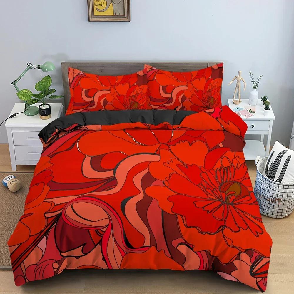 

2/3Pcs 3D Floral Comfortable Duvet Quilt Cover Pillowcase Bedding Set Children Bedroom Decoration Home Textile 70x133cm 2pcs