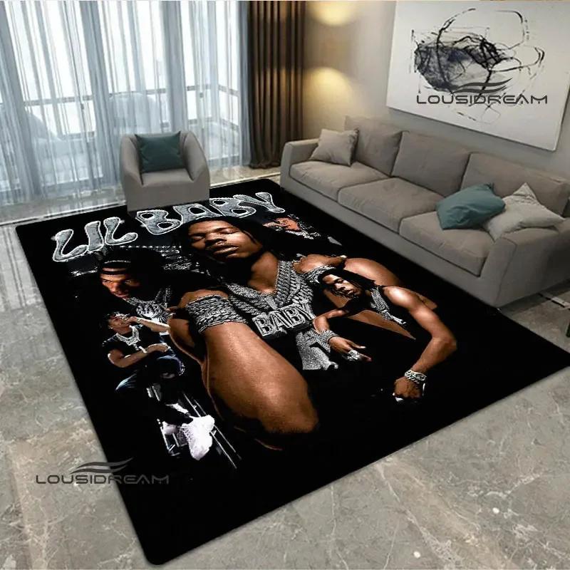 2026 Hip-hop singer Lil Baby carpet Non-slip carpet Yoga mat carpets for living room area rug Door pad anime rug birthday gift