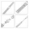 22mm Stainless Steel Watch Bands with Straight End Quick Release Watch Bracelet Strap Polished Watchband with Butterfly