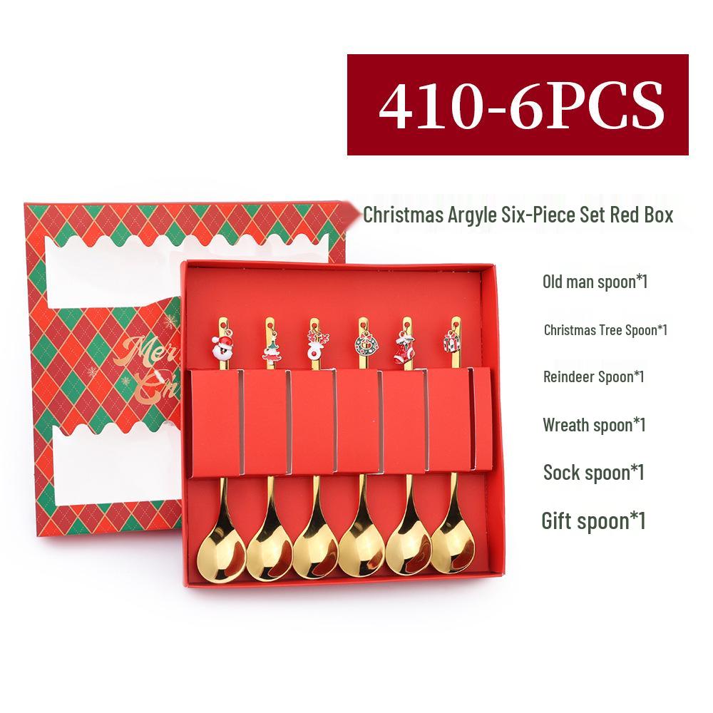 J Creative Christmas Reindeer Spoon & Fork Set - Cute Dessert & Coffee Stirring Gift