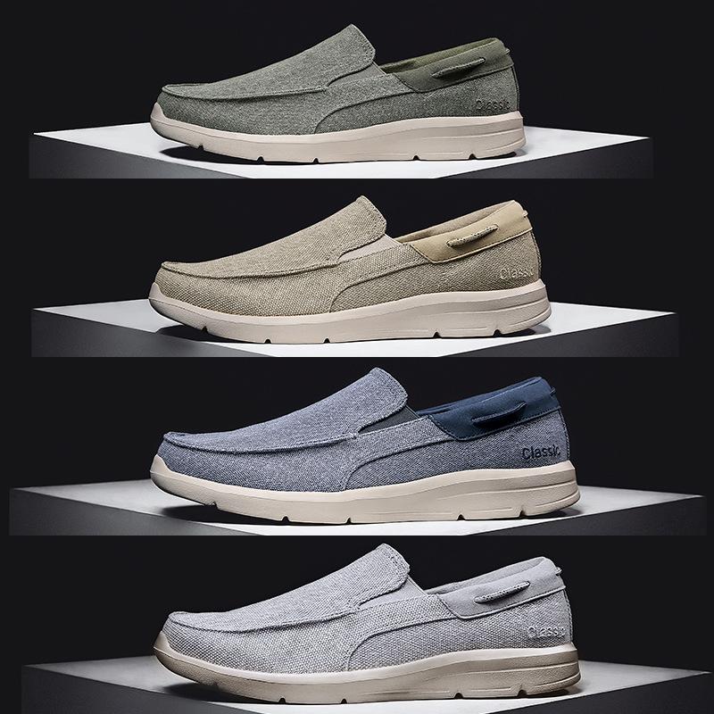 Hot-selling large-size canvas shoes for men, old Beijing cloth shoes, one pedal, casual, lightweight and lightweight sports loafers for men
