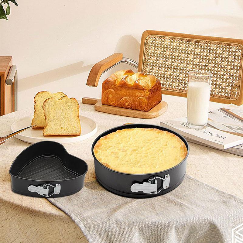 3Pack Professional Cheesecake Baking Molds Springform Pan Tin with Removable Bottom Nonstick Carbon Steel Cakes Mold Baking Tool