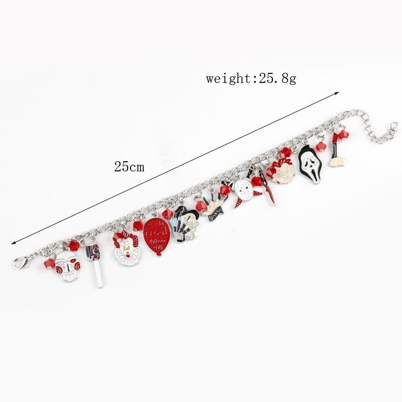 Horror Charms Bracelet Halloween Figure Pendant Bangles Bracelets for Women Men Jewelry Collection Gift